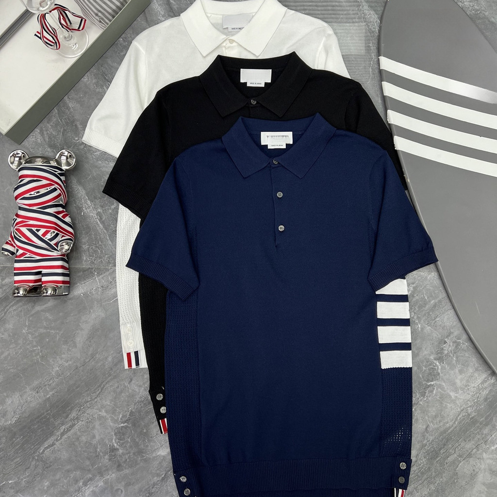 TYD4 TB- New summer collection: unisex knitted top with four stripes and a hollowed-out design POLO Shirt