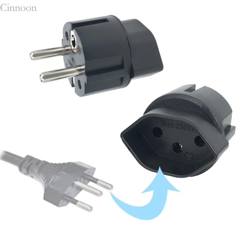 Adaptador Tomada CINN Para Europeu Conversor Energia Soquete 250V França Alemanha