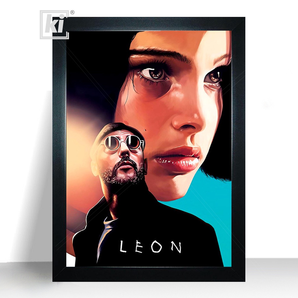Quadro Decorativo Leon The Professional com moldura 44cm