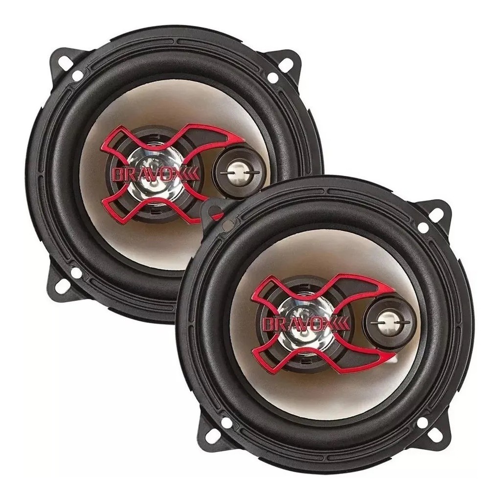 Par Alto Falante Bravox Triaxial 5 Polegadas 100w RMS B3X50X Boca Fone 5