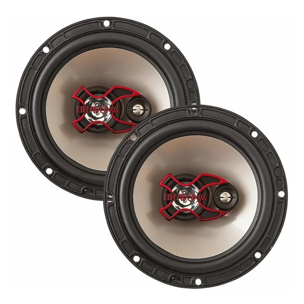 Par Alto Falante Bravox Triaxial 6 Polegadas 100w RMS B3X60X Boca Fone 6