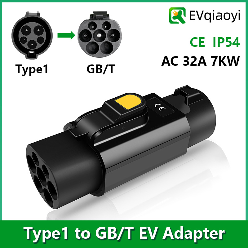 Evqiaoyi J1772 Tipo 1 Para Gb/t Ev Adaptador De Carregamento 32a 7kw Conversor Portátil Veículos Elétricos