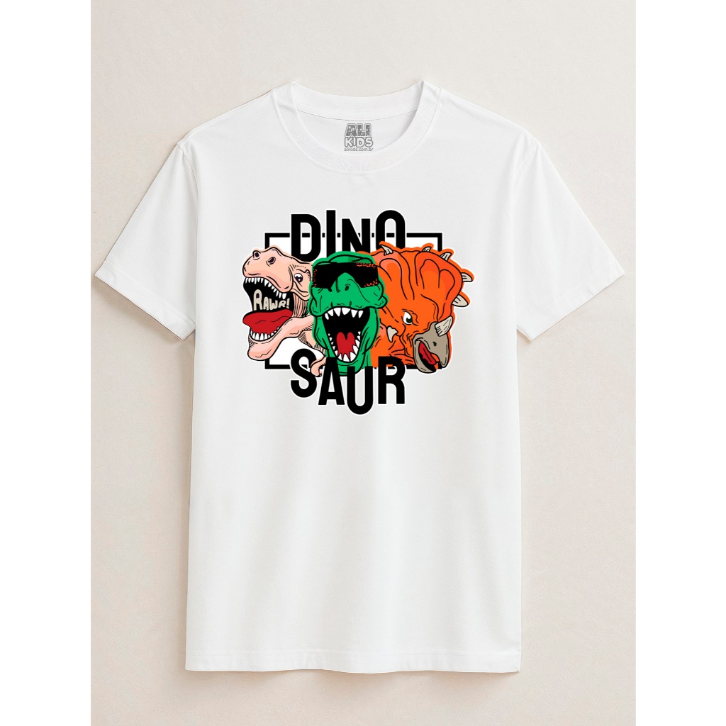 Camiseta Juvenil e Infantil 100% Algodão 2 ao 16 anos Dinosaur Squad