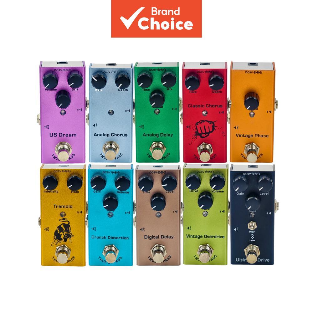 Pedal de Efeito de Guitarra Mini Multi-Tipos True Bypass Overdrive Distortion Delay Chorus Tremolo Phase Single Stompbox