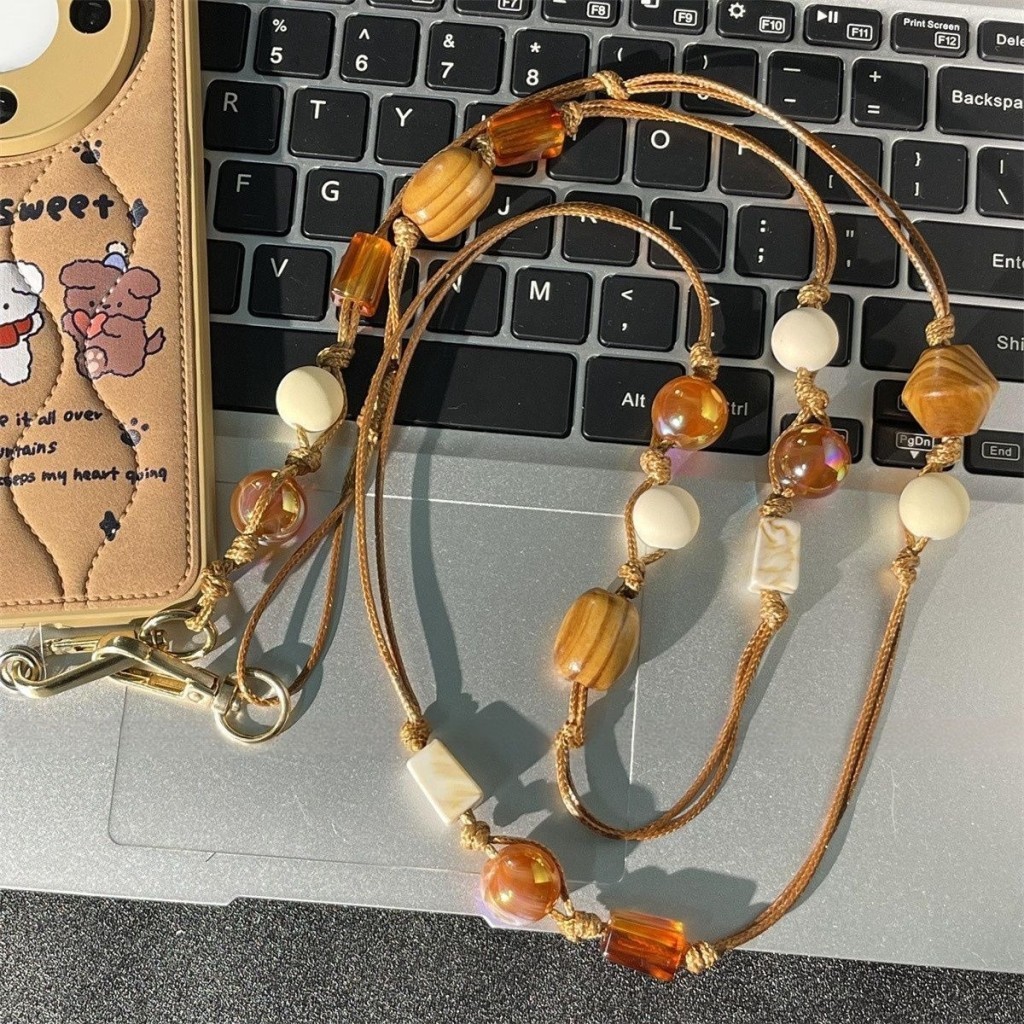 Cordão de contas âmbar suave para celular, cordão Fashion Anti-perda, Design diário, acessórios da moda, pingente de joi