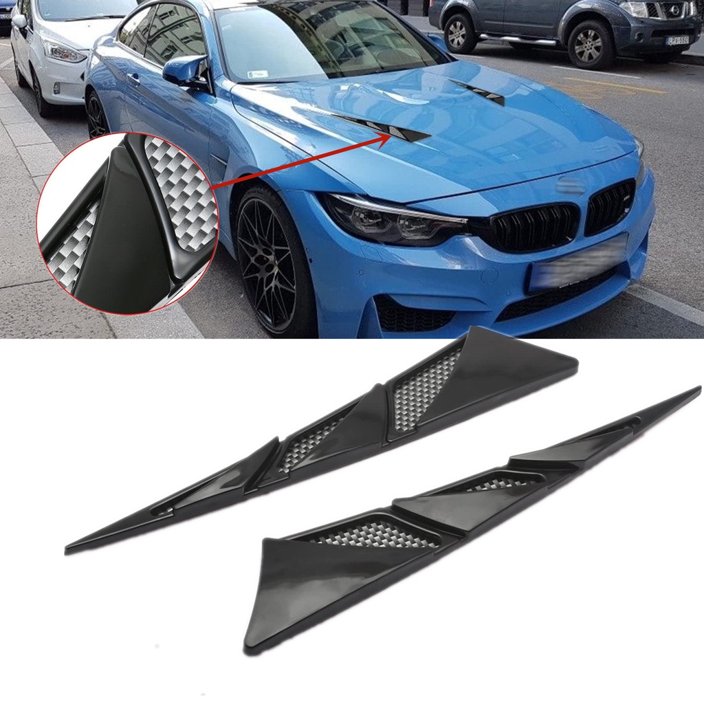 1 Par ABS Universal Car Sport Racing Side Air Flow Simulation Vent Fender Hole Cover Auto Hood Decorador De Respiro Autocolante