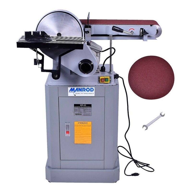 Lixadeira Combinada Cinta e Disco 750w com Bancada Manrod MR-43 Monofasica 220V