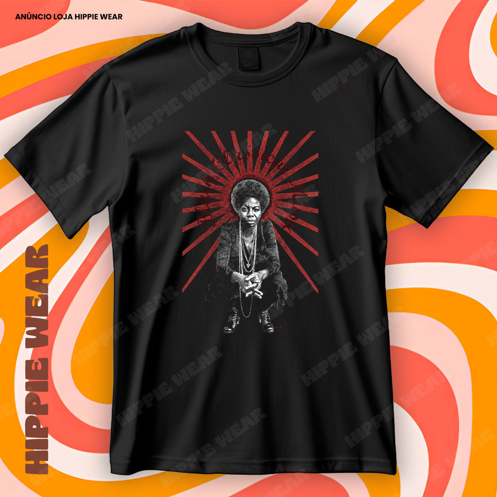 Camiseta Nina Simone Jazz Soul Blues Musico Black Classical Music Retro Blusa Camisa 100% Algodão
