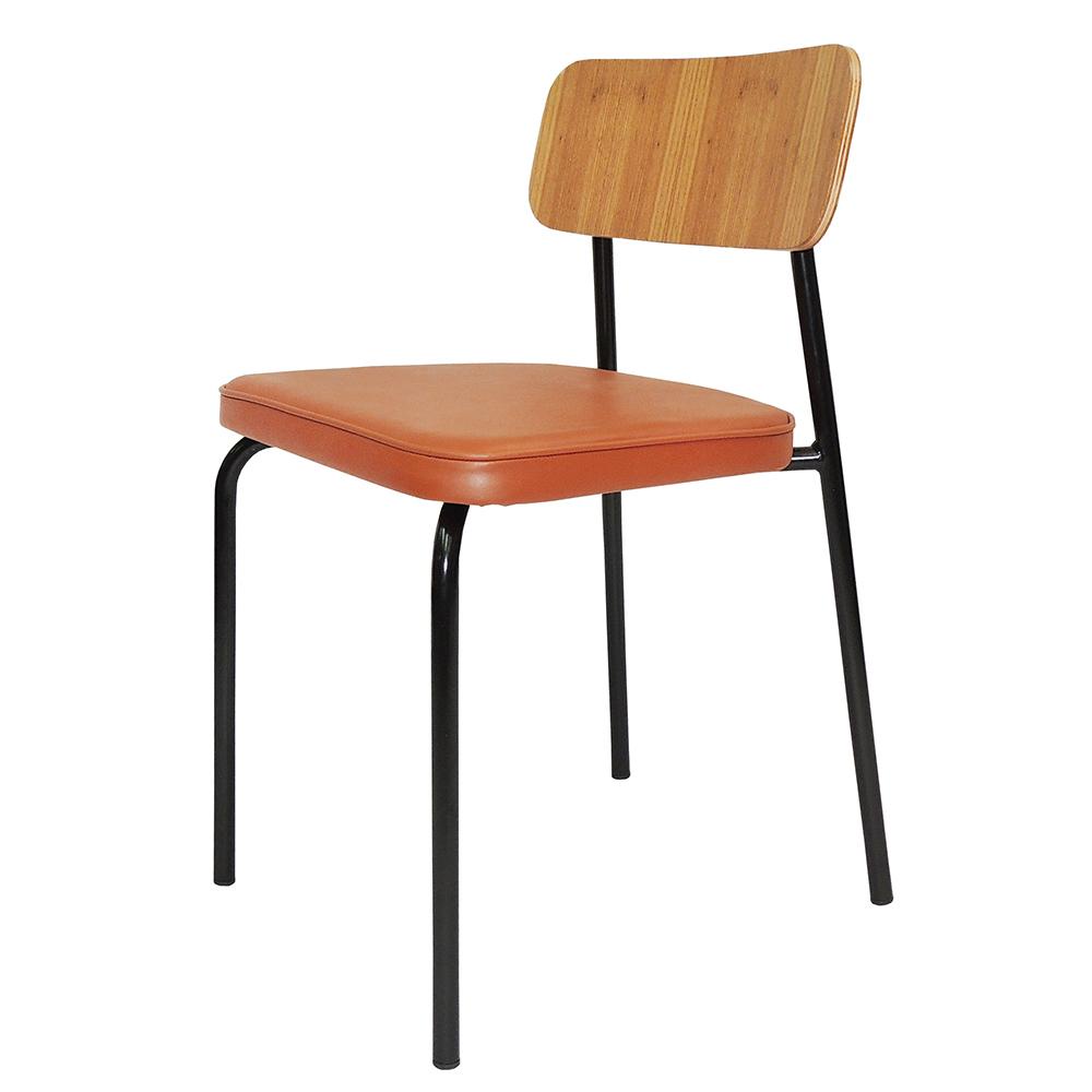 Cadeira Student Decorativa Preta Caramelo Overseas