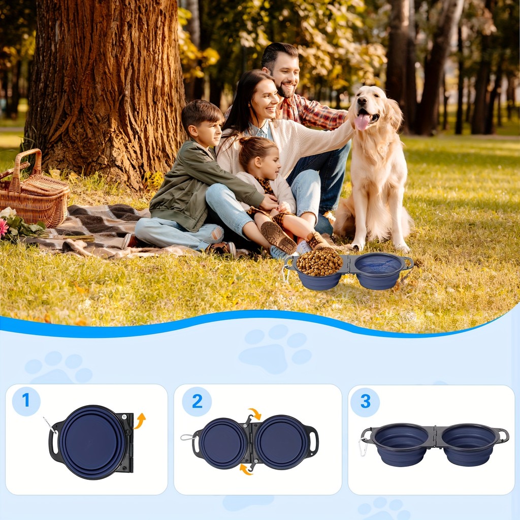 Nova Tigela Dobrável Para Cães De Viagem , Adequada Água E Comida , Acessórios De Acampamento , Armazenamento Convenient