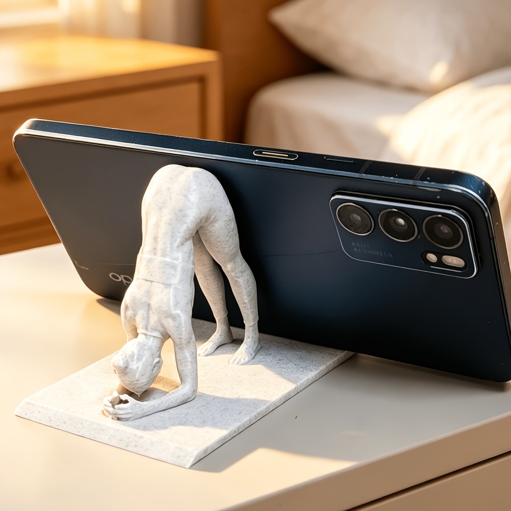 Impressão 3D Yoga Girl Phone Holder Meditação Criativa Personagem Modelagem Desktop Estável Suporte para Celular Enfeite
