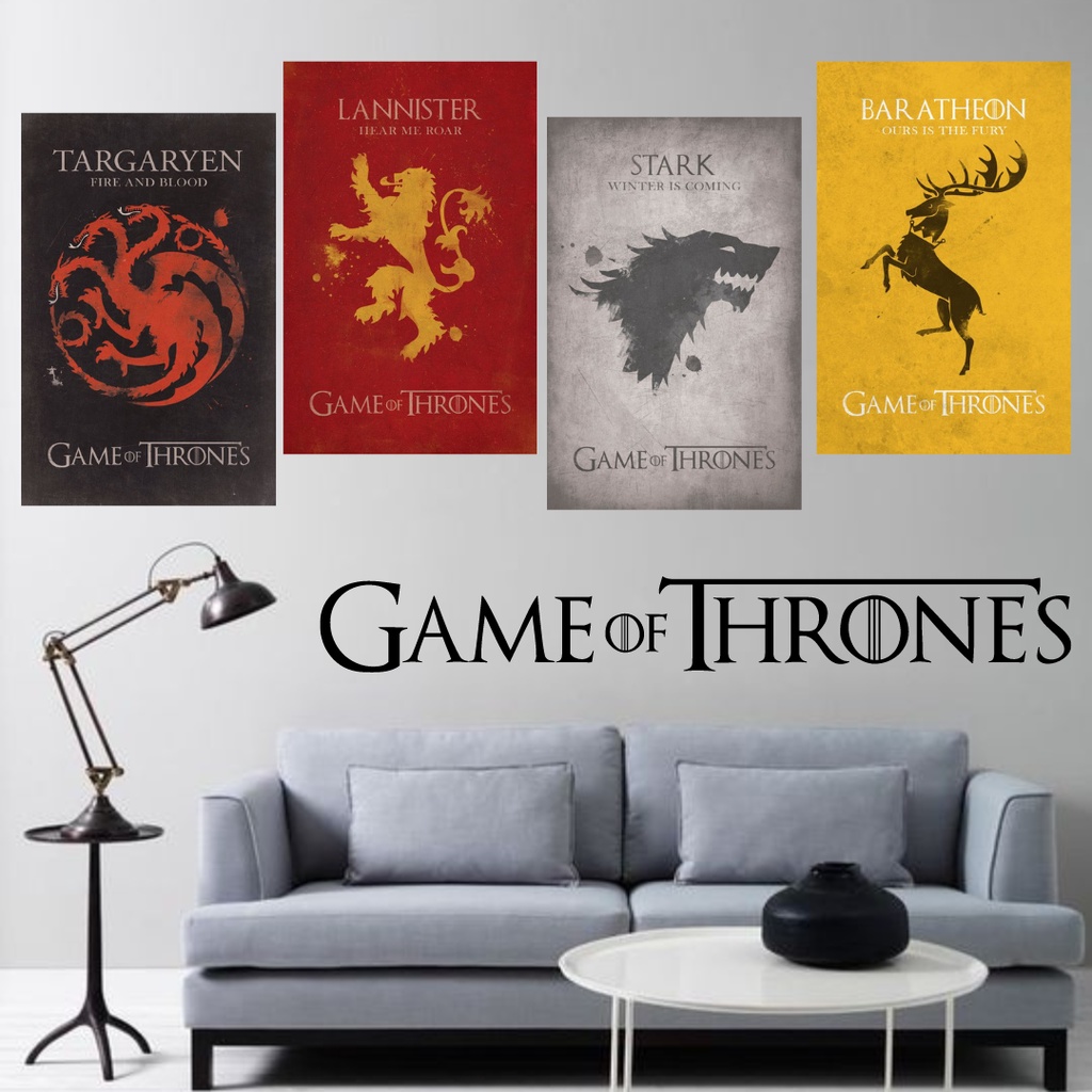 Placa Quadro House of the Dragon Casa do Dragão Game of Thrones Decorativa Targaryen Stark Lannister