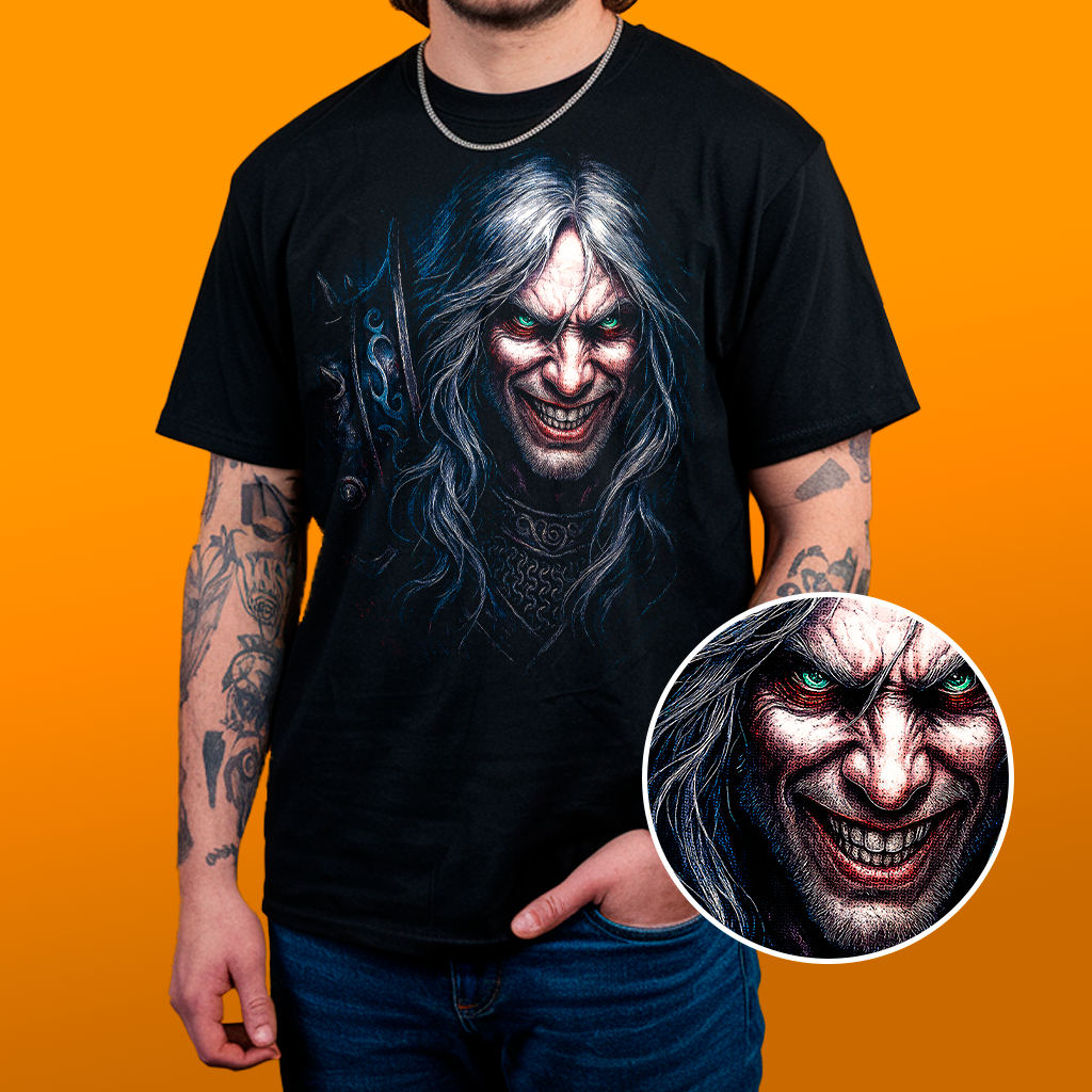 Camiseta Warcraft frozen throne - Estampa Reticulada Algodão 30.1