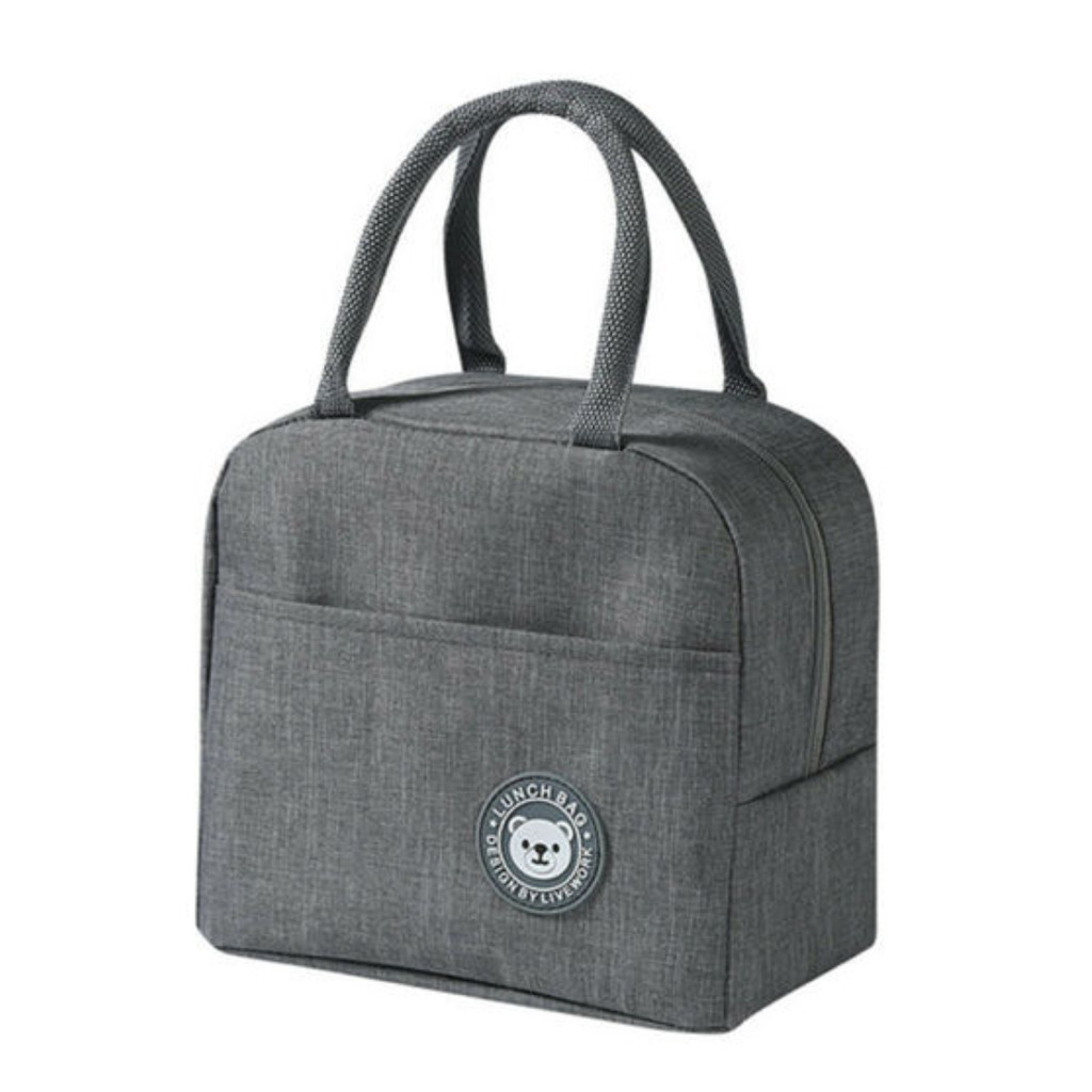 Bolsa Térmica Portátil Lancheira Viagem Marmita Necessaire Cinza