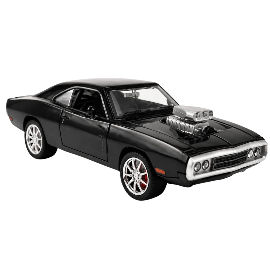 Miniatura Dodge Charger RT 1970 1:24 Metal Diecast Com Som Luz Portas Abertura Colecionável