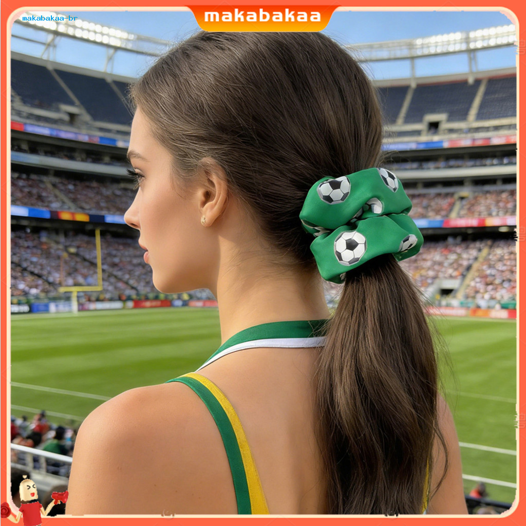 Hair Tie Soccer Pattern Large Size High Elasticity Ponytail Holder Sports Rope Women Girls Accessories for Active Lifest