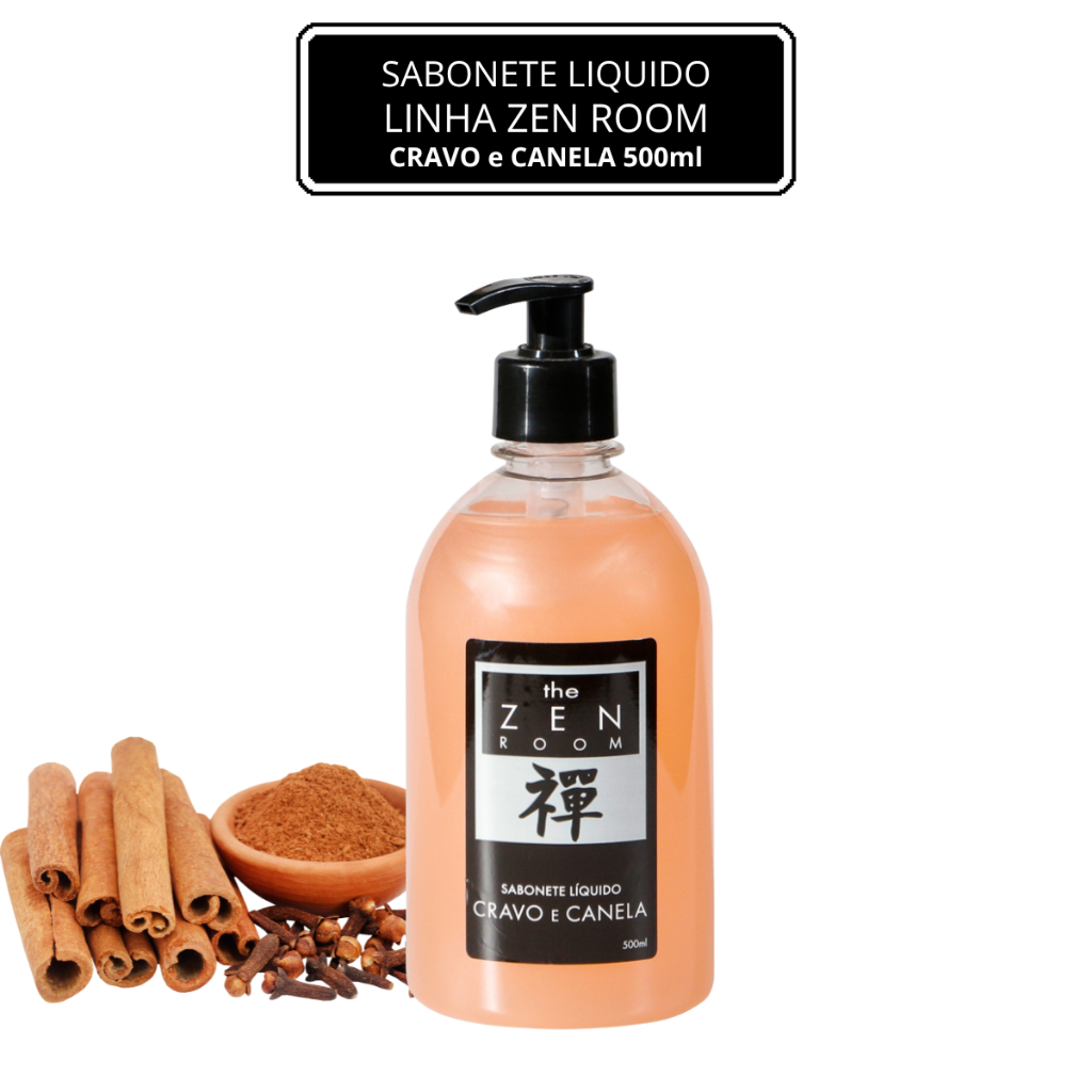 SABONETE LIQUIDO - CRAVO e CANELA (500ml) - LINHA ZEN ROOM - YANTRA COSMÉTICOS -