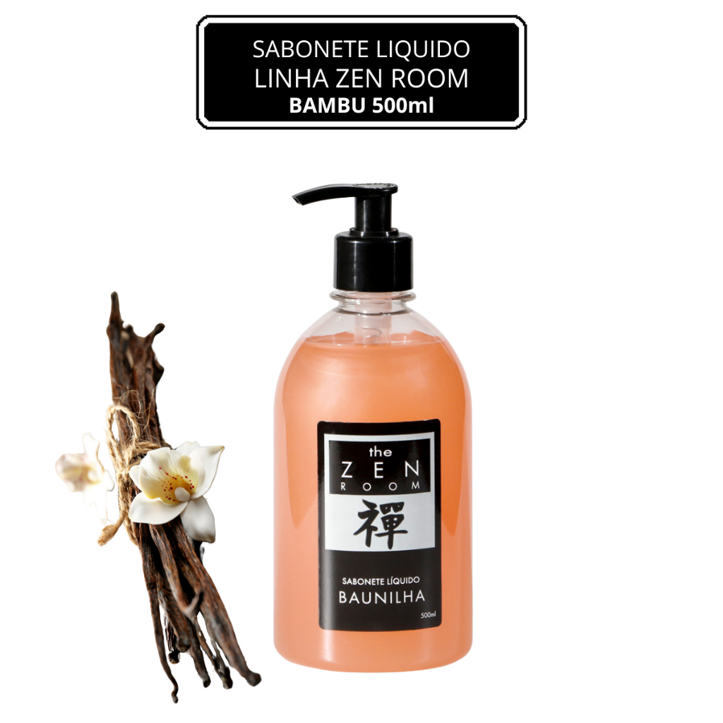 SABONETE LIQUIDO - BAUNILHA (500ml) - LINHA ZEN ROOM - YANTRA COSMÉTICOS -