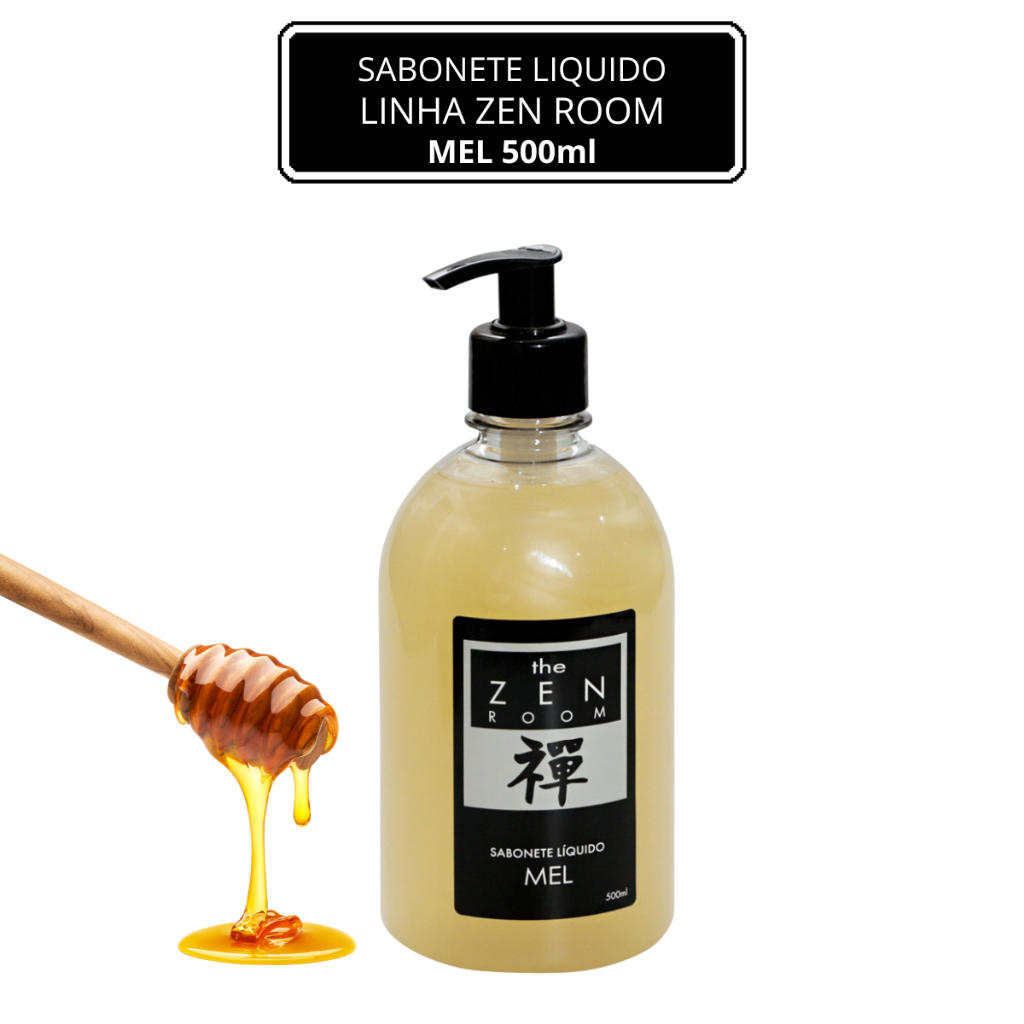 SABONETE LIQUIDO - MEL (500ml) - LINHA ZEN ROOM - YANTRA COSMÉTICOS -