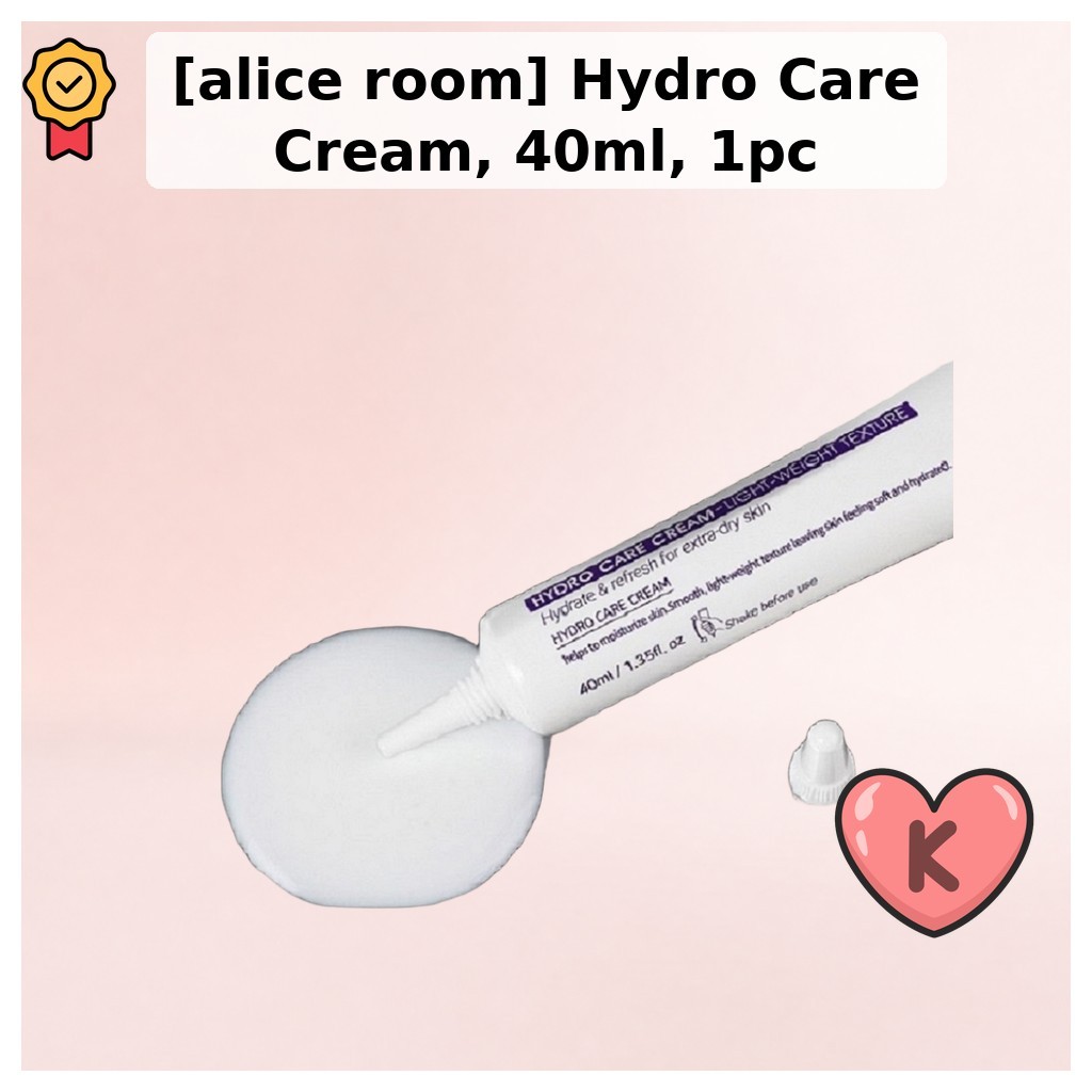 [alice room] Creme Hydro Care , 40ml , 1 Unidade/Hidro Coreano/Fórmula Leve/100 % Genuíno Por kidsarmor