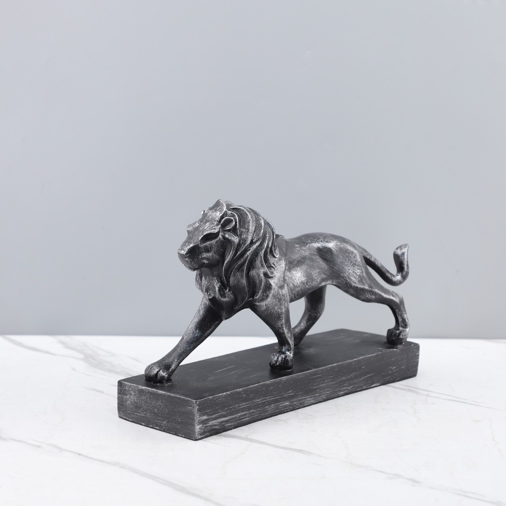 NVCJ Mid-century style, light luxury resin lion figurines for living room, entryway, hotel, study, office, and model roo