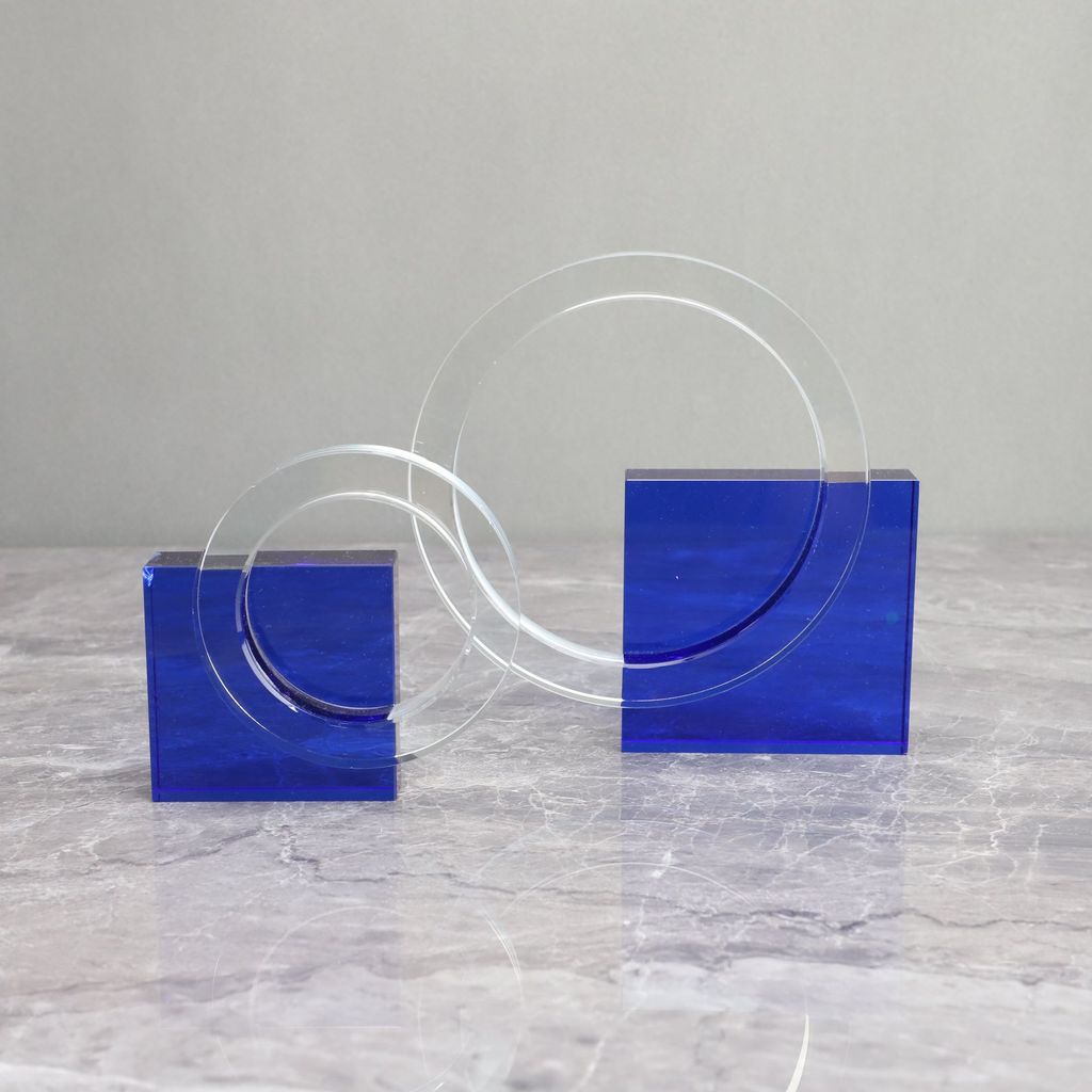 FQMB Modern light luxury crystal circle art pieces, suitable for model rooms, sales offices, living room coffee tables,