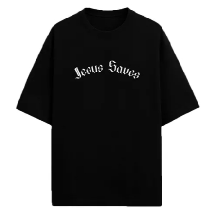 Camiseta Masculina Com Estampa Cristã Jesus Saves Tecido Premium 100% Algodão