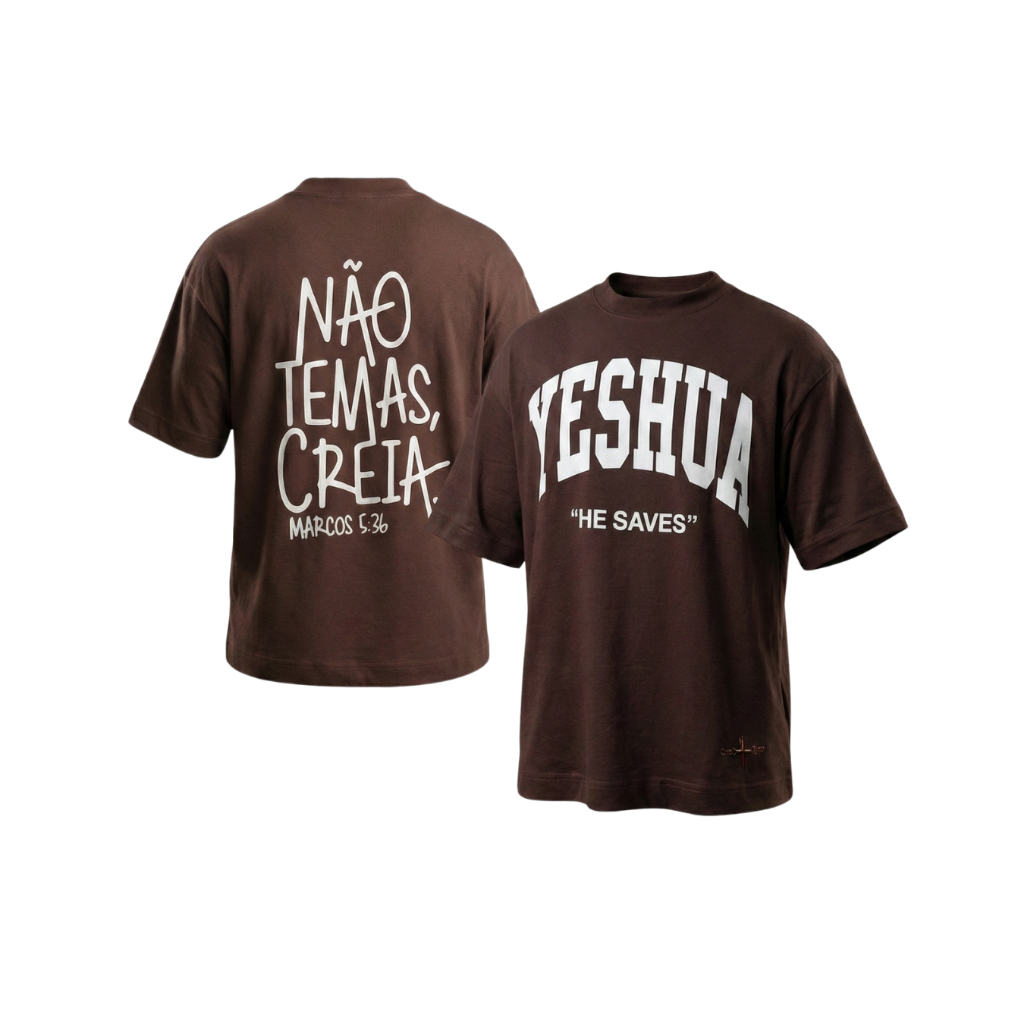 Kit 2 Camisetas Oversized Suedine 240g Moda Cristã Marcos + He Saves