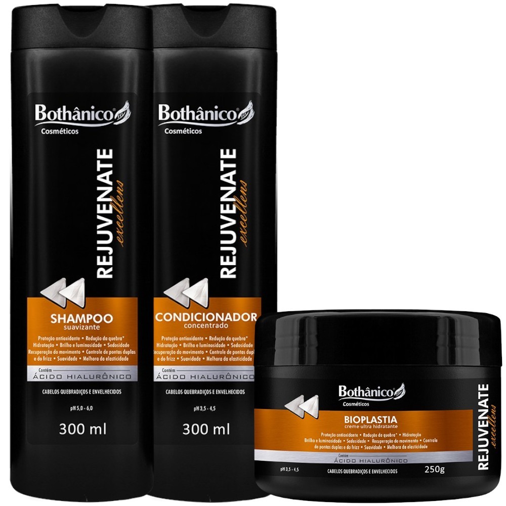 Kit Rejuvenate Excellens Shampoo + Condicionador 300ml + Máscara 250g Bothanico