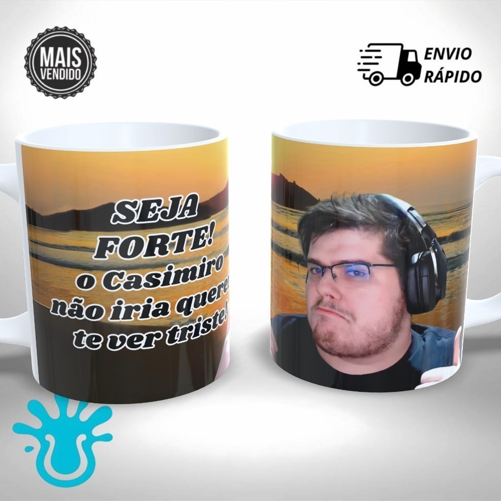 CanecaPersonalizada  Meme Casimiro Youtuber Streamer Seja Forte Presente Único e Criativo