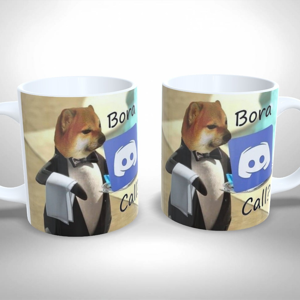 Caneca Personalizada Bora Call Gamer Doguinho Streamer Meme - Presente