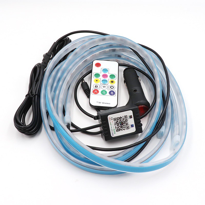 Carro Colorido LED Flexível Streamer Fluindo Porta De Boas-Vindas Tira Luz Controle Remoto APP Painel Peitoril RGB Lâmpa