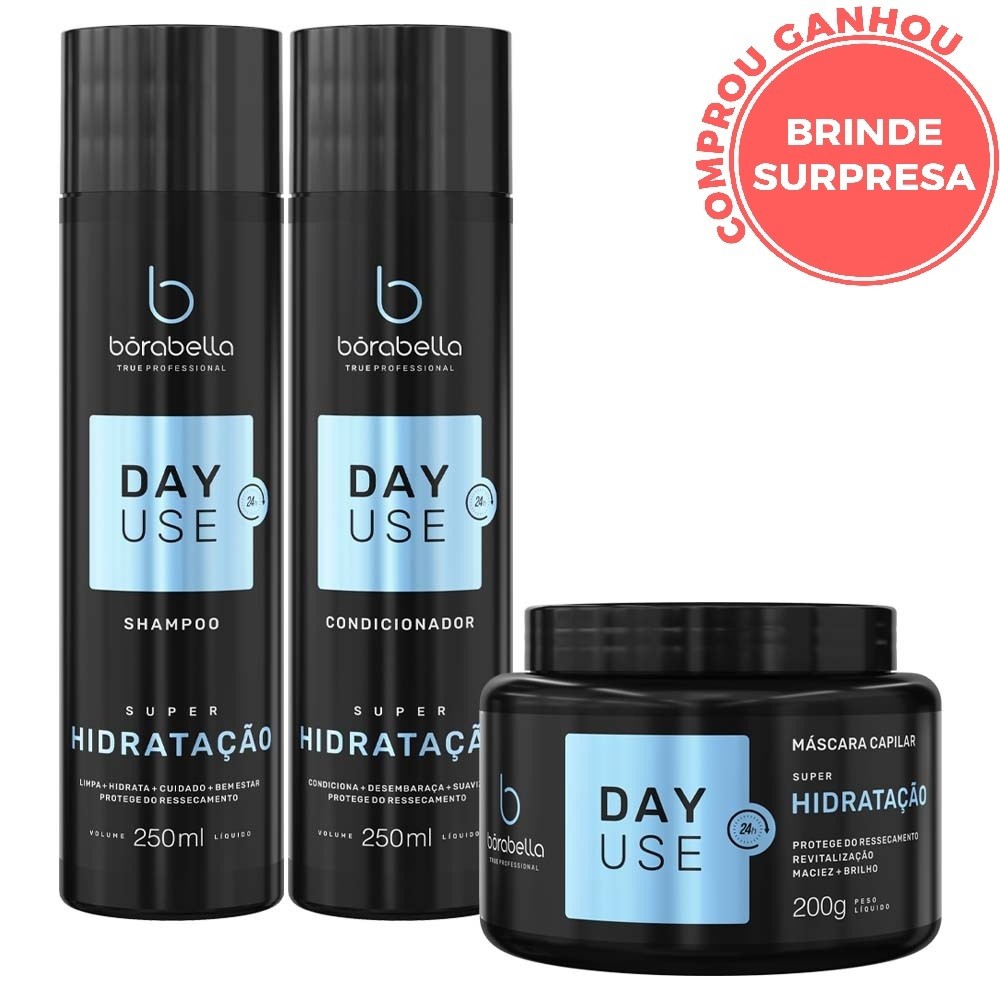 Borabella Kit Day Use Home Care Super Hidratação - 3 Itens