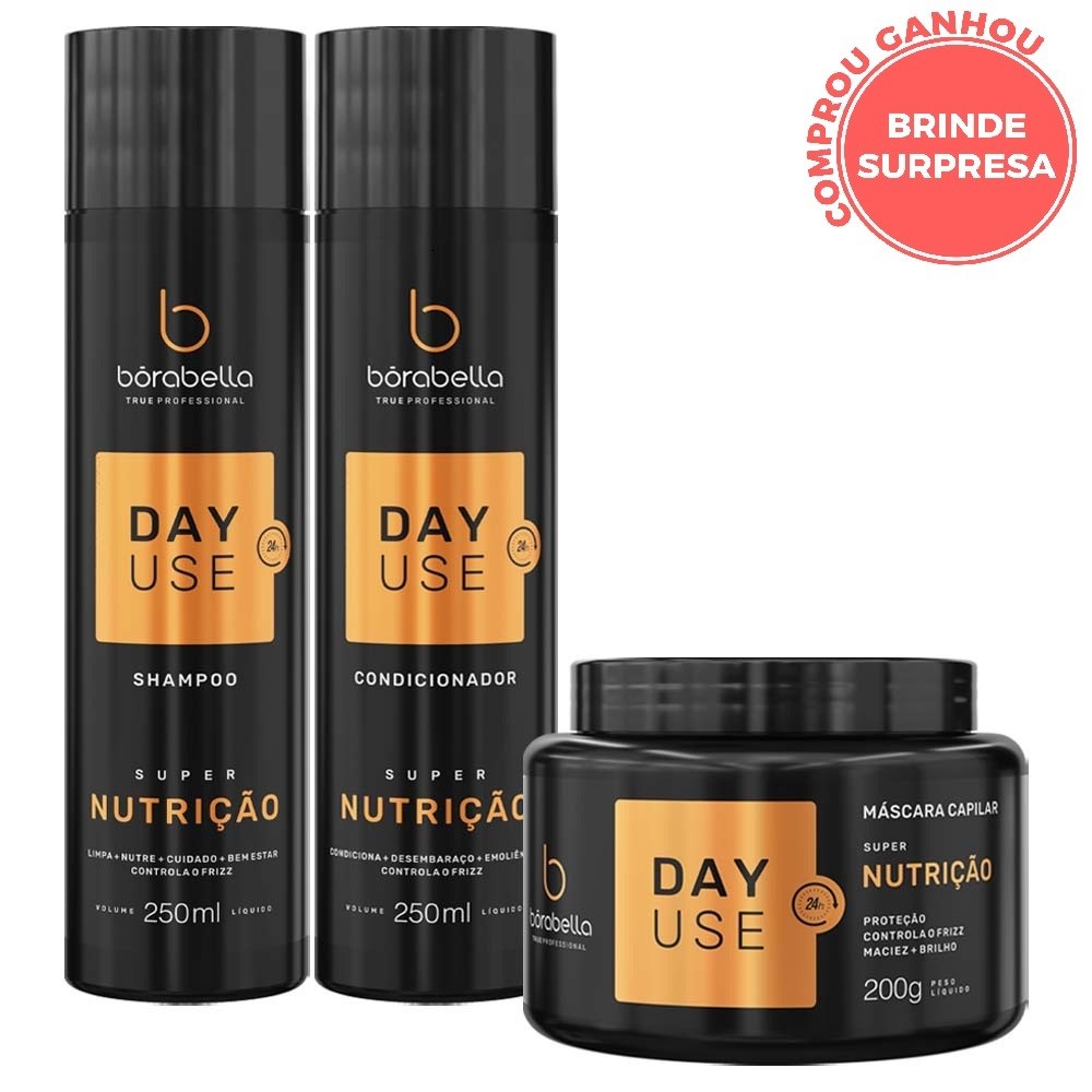 Borabella Kit Day Use Home Care Super Nutrição - 3 Itens