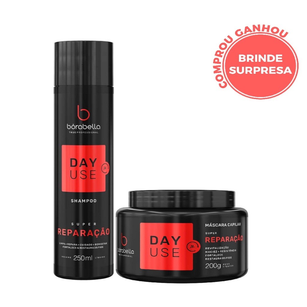 Borabella Day Use Home Care Super Reparação Shampoo 250ml + Máscara 200g