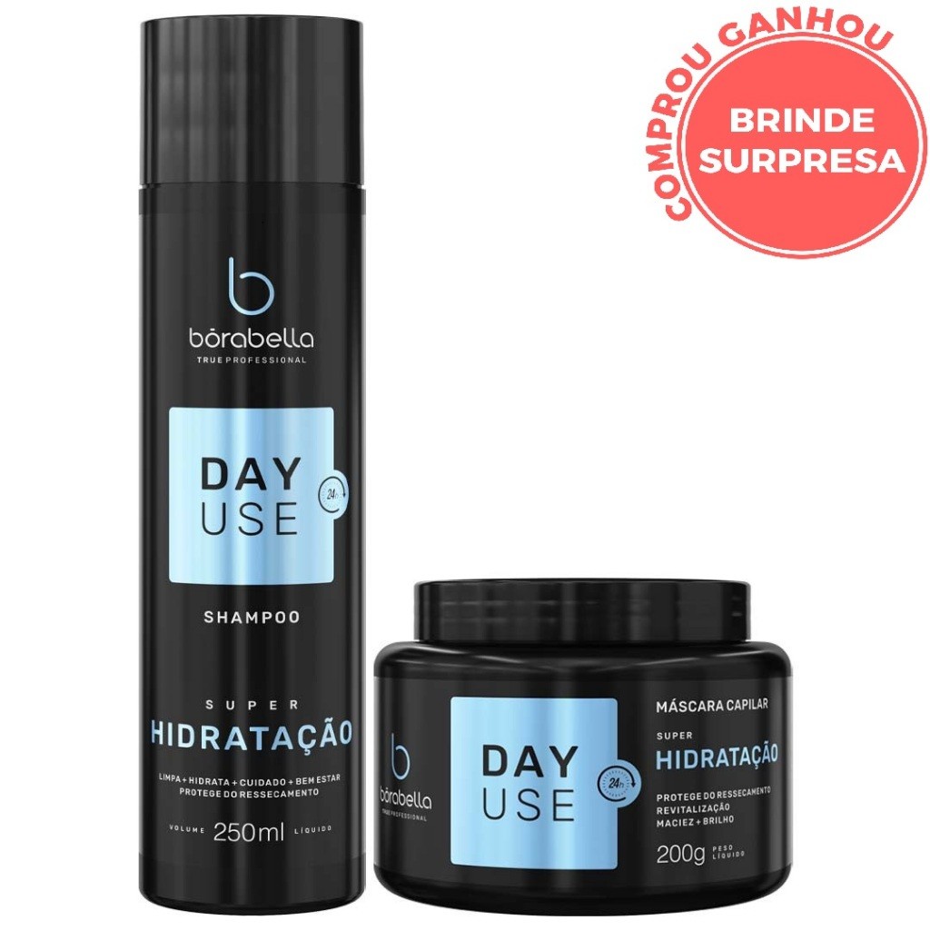 Borabella Day Use Home Care Super Hidratação Shampoo 250ml + Máscara 200g