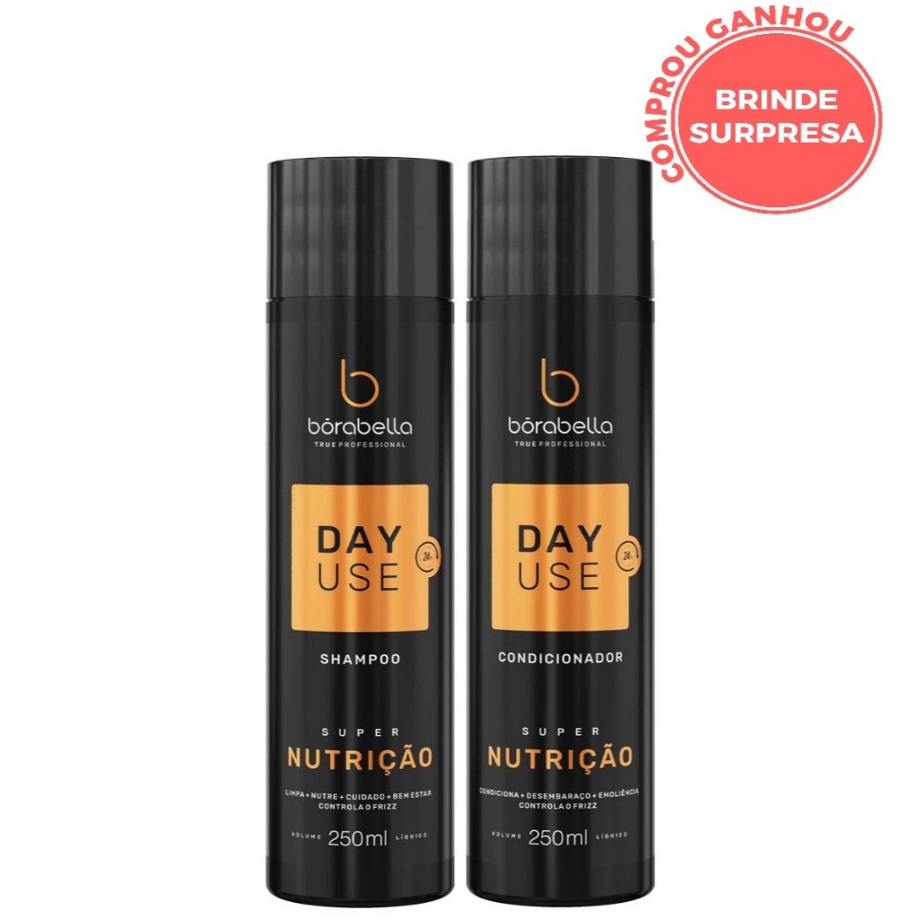 Borabella Kit Shampoo + Condicionador Day Use Home Care SUPER Nutrição 2x250ml