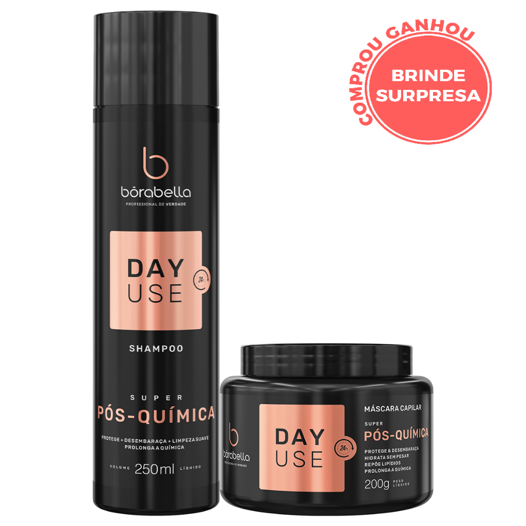Borabella Day Use Kit Home Care Pós Química Manutenção Shampoo 250ml + Máscara 200g