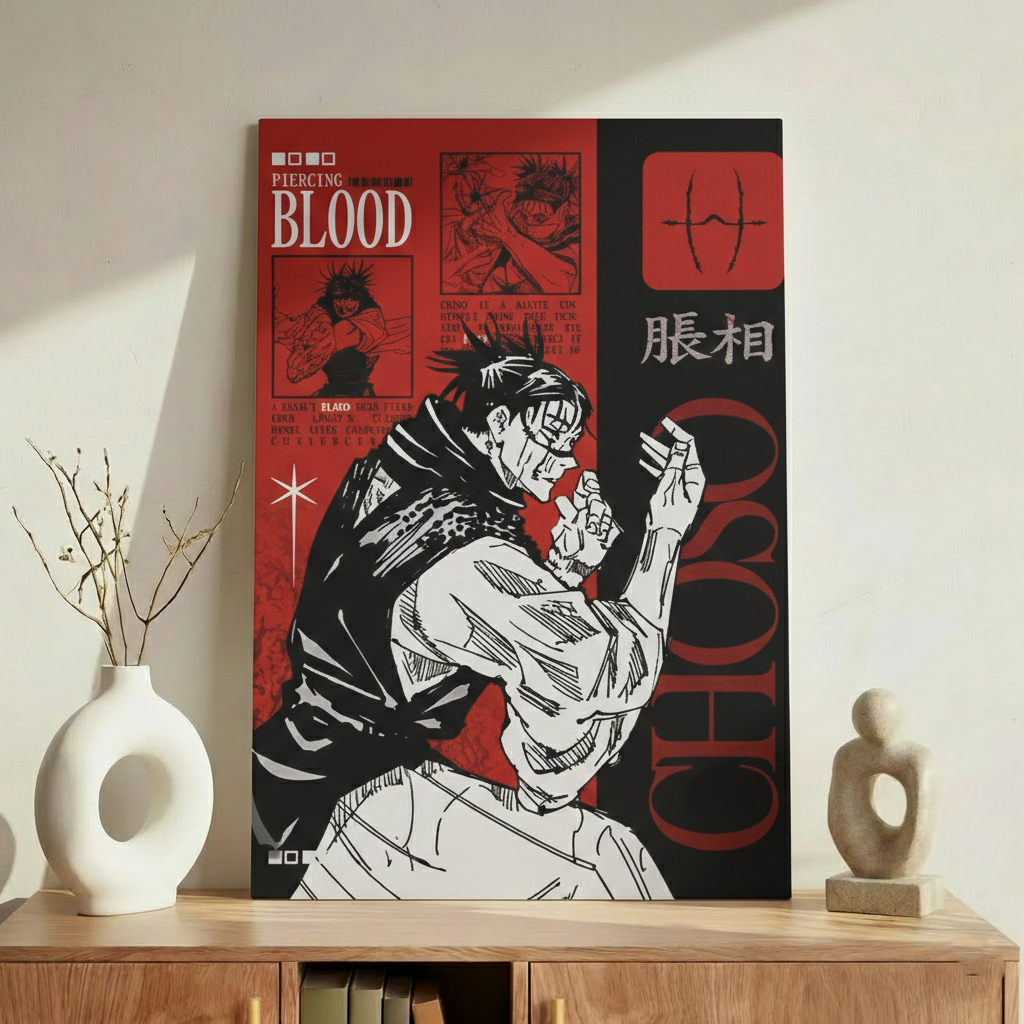 Quadro Decorativo Anime Choso JJK – Arte Manga Aesthetic Geek Dark Premium