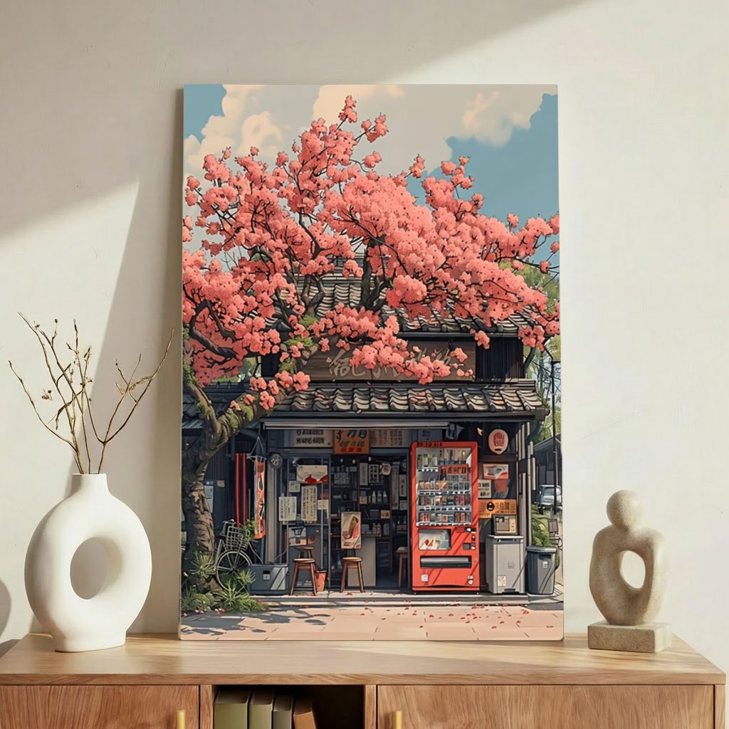Quadro Decorativo Japão Sakura Aesthetic Sem Furar Parede
