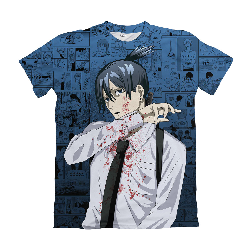 Camiseta Chainsaw Man Modelo 2 Anime Dry Fit Masculina Feminina Unissex