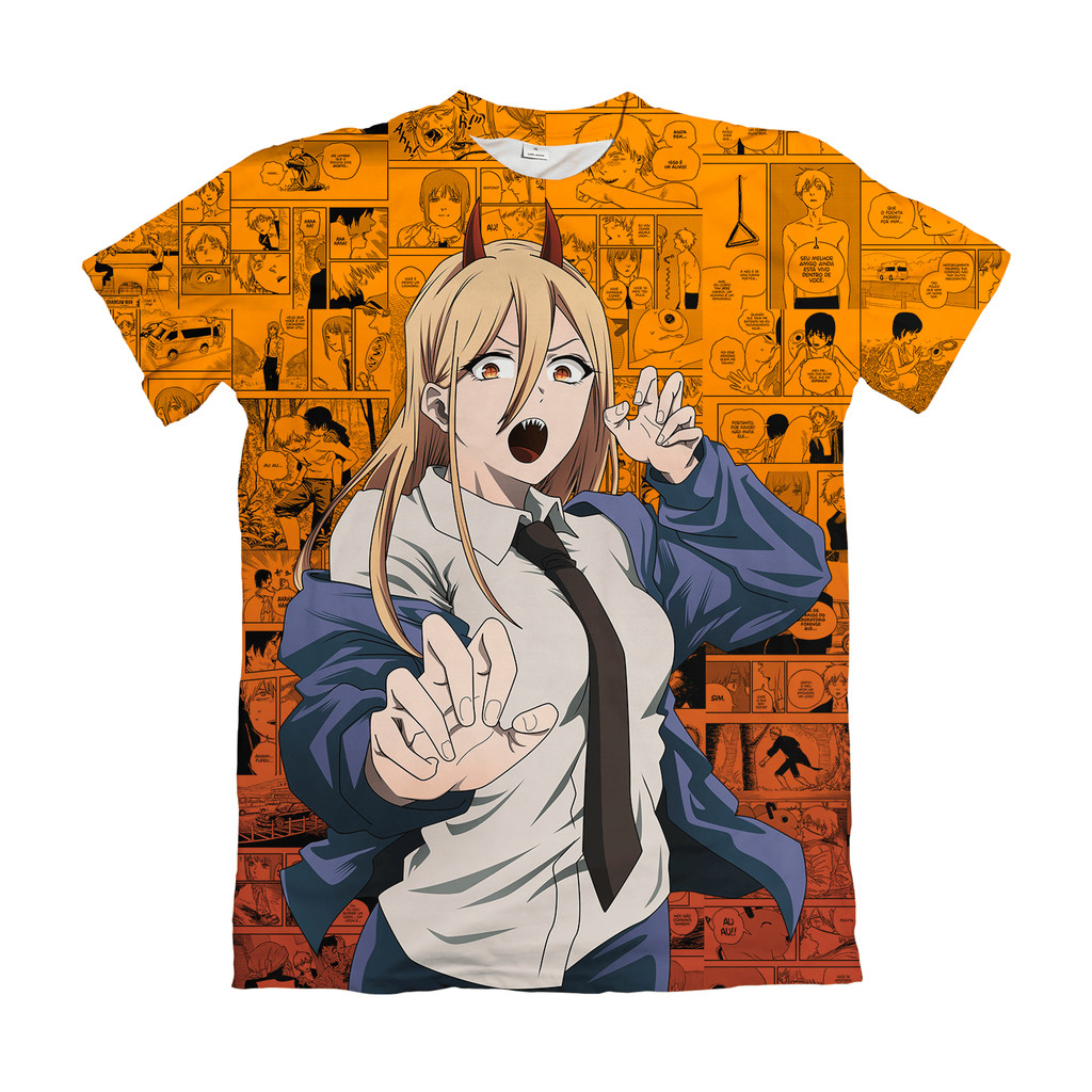 Camiseta Chainsaw Man Modelo 3 Anime Dry Fit Masculina Feminina Unissex