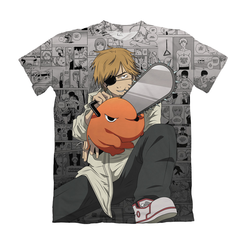 Camiseta Chainsaw Man Modelo 5 Anime Dry Fit Masculina Feminina Unissex