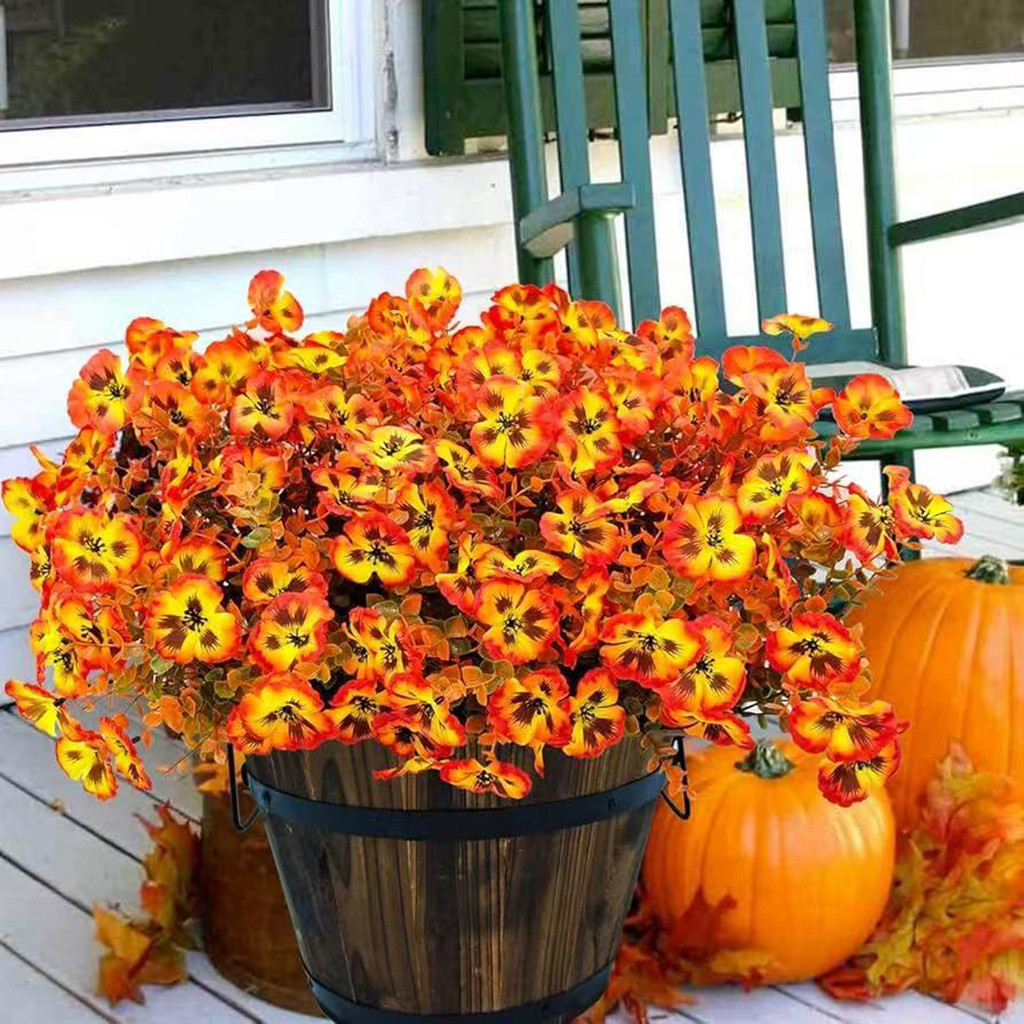 GR-Fall Flor Artificial 7 Garfo Realista Falso De Plástico Home Office Festa De Casamento Peça Central Interior Exterior