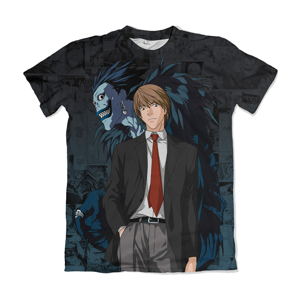 Camiseta Death Note Kira e Ryuk Anime Dry Fit Masculina Feminina Unissex