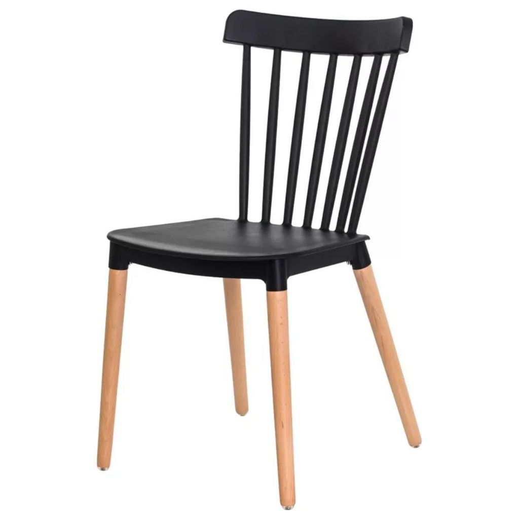 Cadeira Windsor Sala de Jantar Clássica Confortável Estilo Rustica Resistente pé de Madeira Design Moderno Até 120kg
