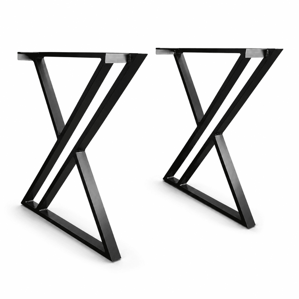 Par de Pé X para Mesa Sala ou Cozinha Estilo Industrial Base em Aço Carbono (Ferro)