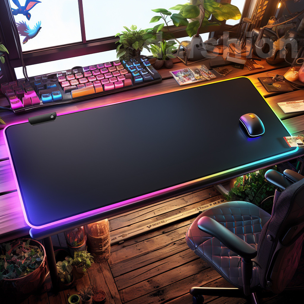 R RGB Multi-velocidade Symphony Luminous Mouse Pad Oversized Costura Espessada Antiderrapante Jogo de Jogos Escritório R