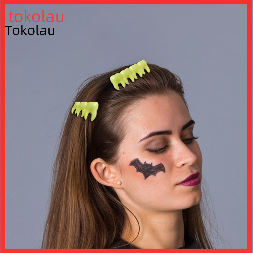 Tooth Hairpin Set Teeth Hair Clips Glow in the Dark Halloween Hairpins Unique Girl Accessories Stylish Border Trendy for