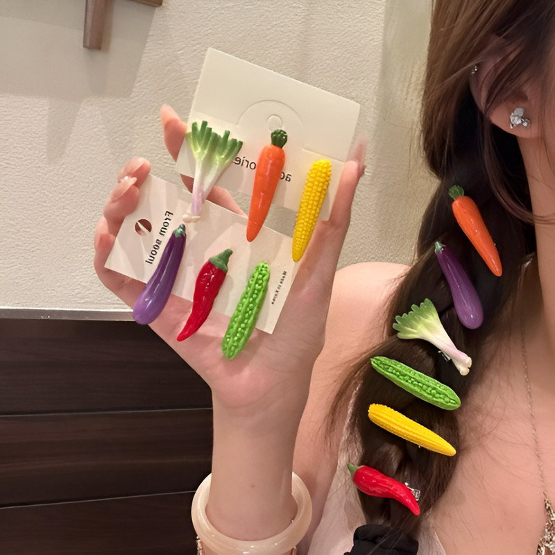 [Unique Style] Realistic Vegetable Hair Clip/Funny Hairpin/Fake Food Hair Accessories for Girls